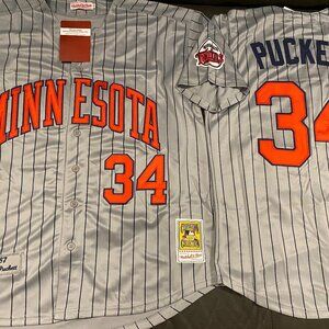 MINNESOTA TWINS KIRBY PUCKETT Men's JERSEY Sz M,L,XL,2XL NWT By Mitchell & Ness